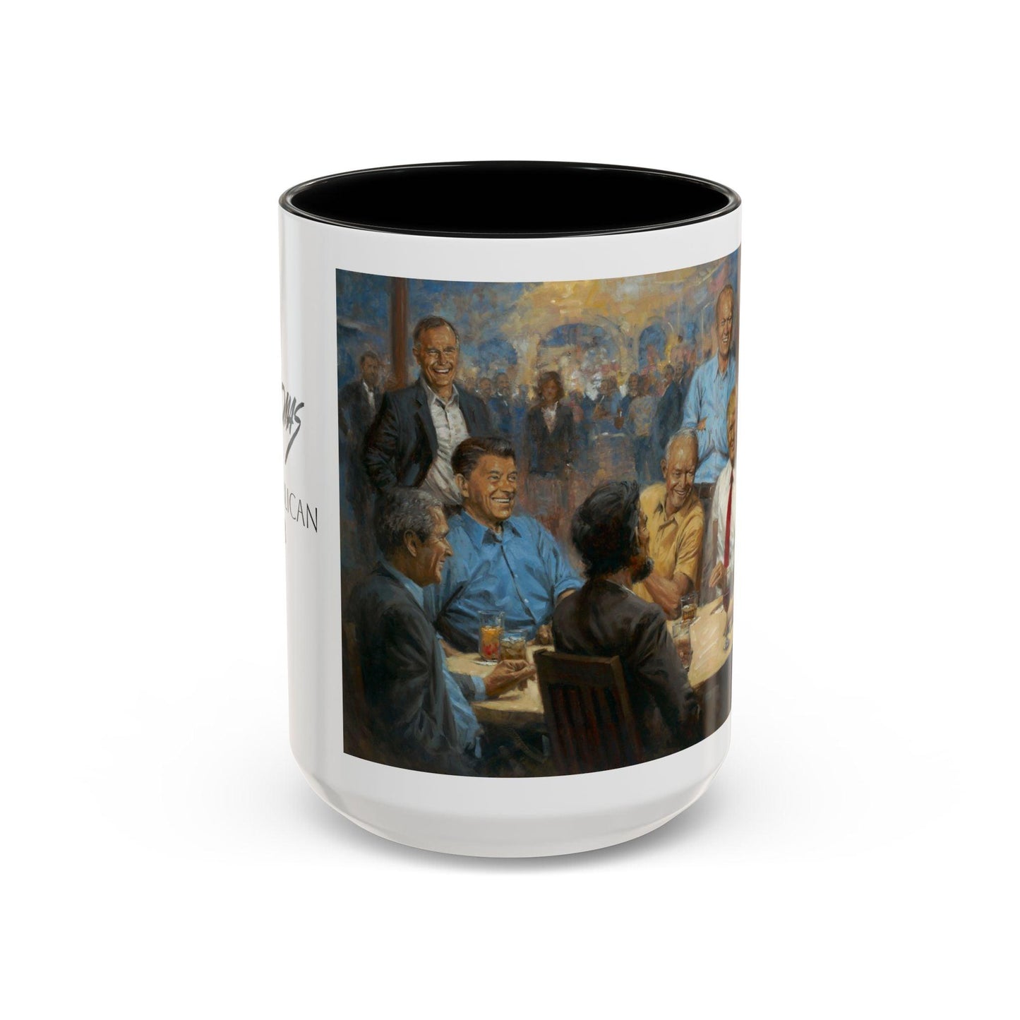 The Repub Club Coffee Mug - Elegant Accent Coffee Mug 11oz & 15oz - Presidential Gathering Design feat. Trump - Andy Thomas Designs