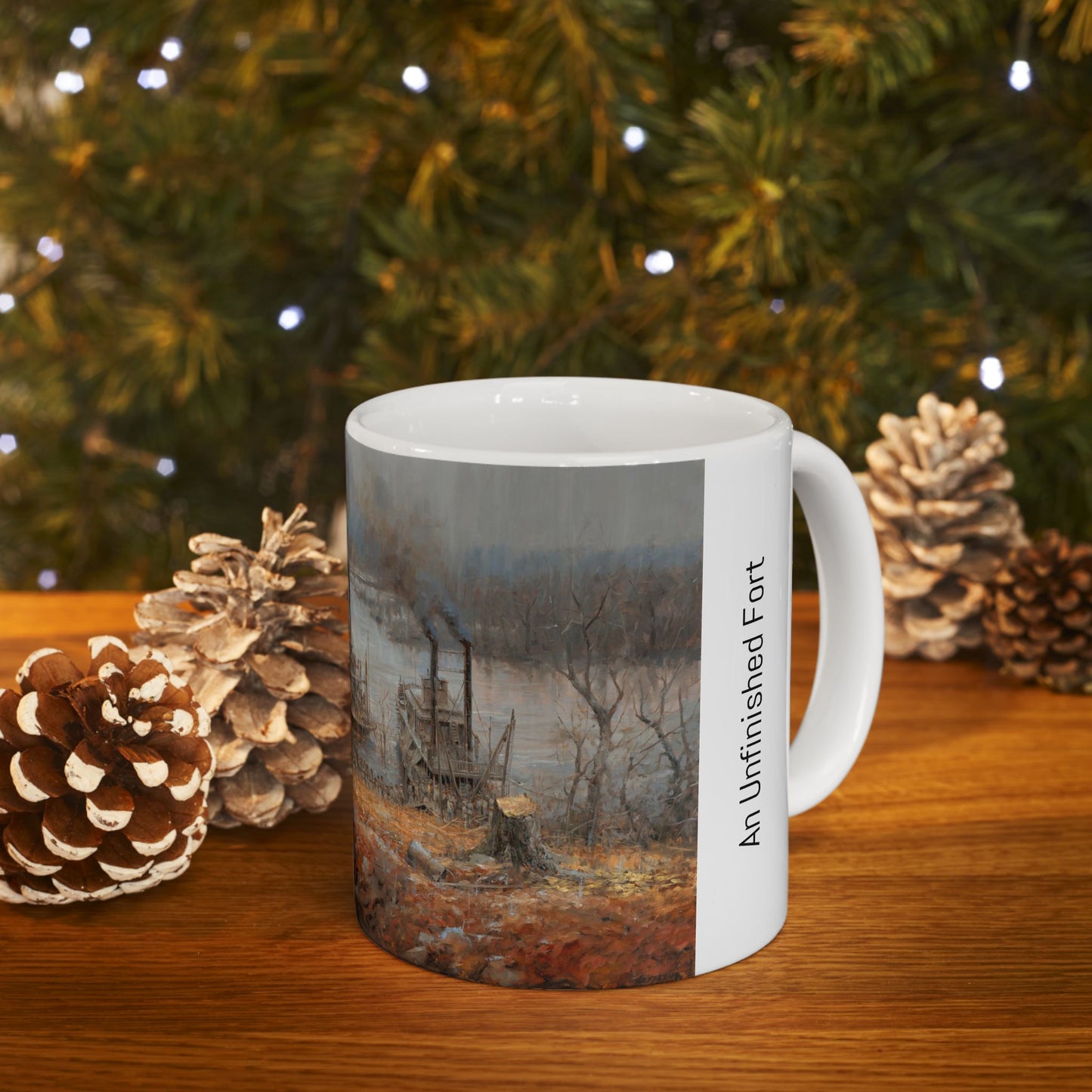 An Unfinished Fort - Ceramic Mug with Fort Henry Civil War Design.