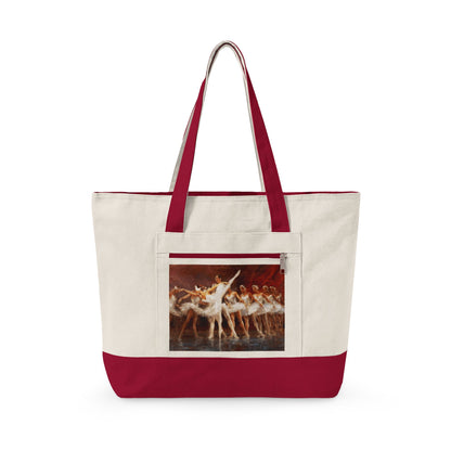 Russian Ballet - Canvas Tote Bag with Ballet Dancers Print — Zippered Beach & Dance Studio Tote