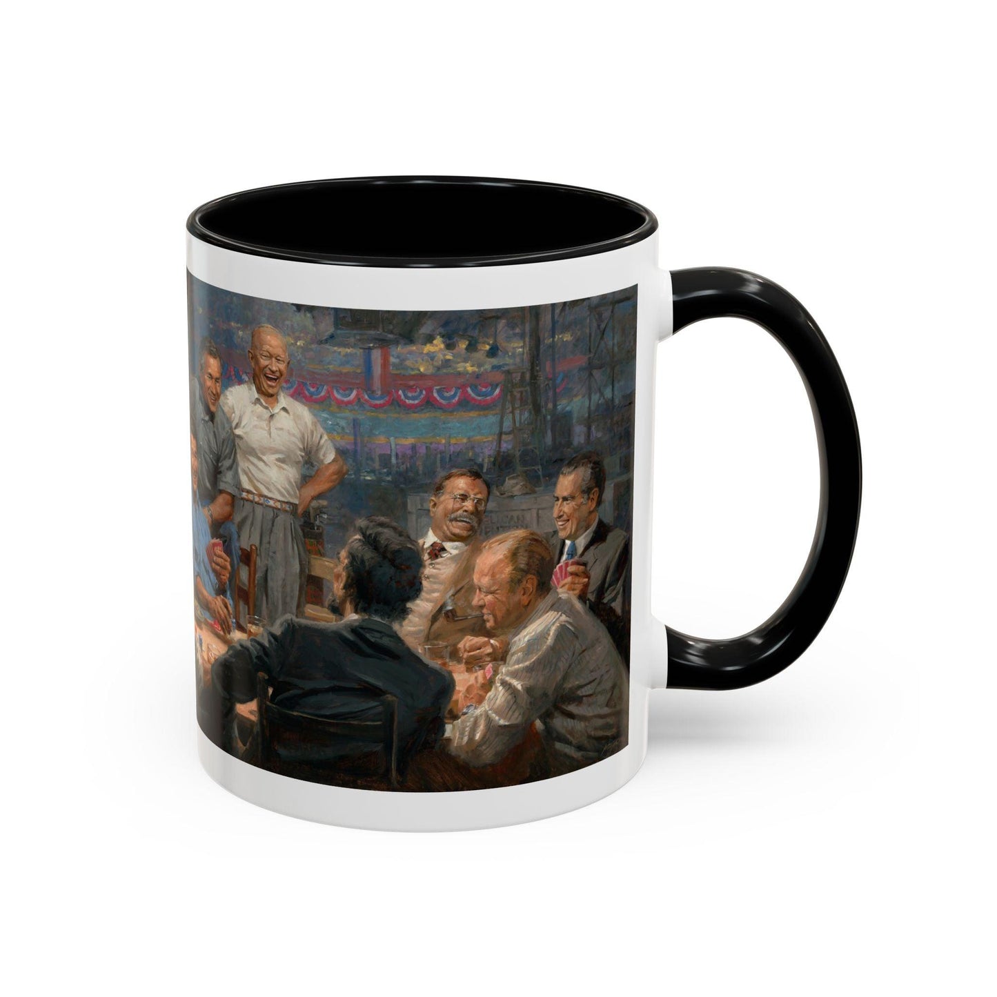 Grand Ol' Gang - Elegant Accent Coffee Mug 11oz & 15oz - US Presidents Playing Poker - Andy Thomas Designs