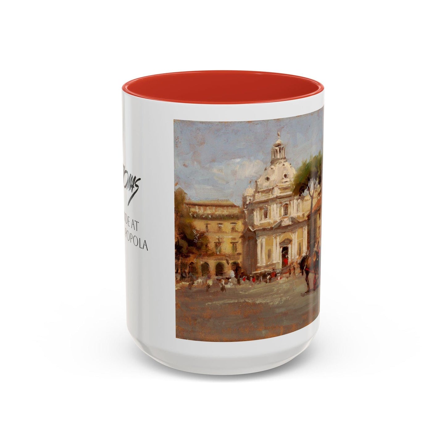 Buggy Ride at Piazza del Popolo - Elegant Accented Coffee Mug - 11oz & 15oz - Italian Landscapes - Andy Thomas Designs