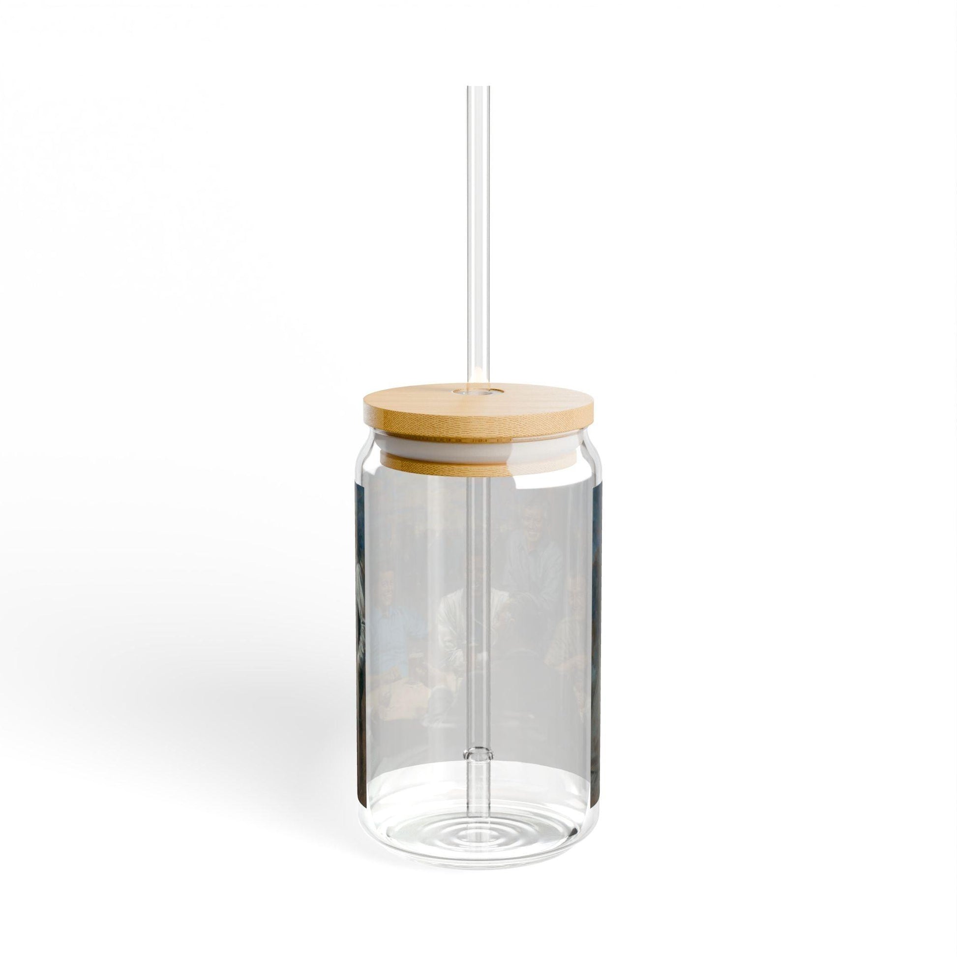 The Democratic Club | Artistic 16oz Sipper Glass with Eco-Friendly Bamboo Lid - Perfect for Gatherings & Celebrations - Andy Thomas Designs