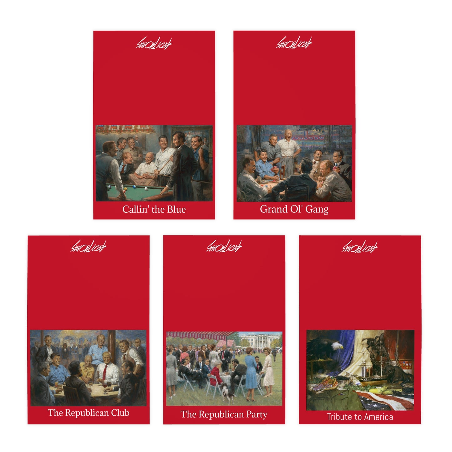 Greeting Cards Set: 5pc Republican Presidents Multi-Design - Andy Thomas Designs