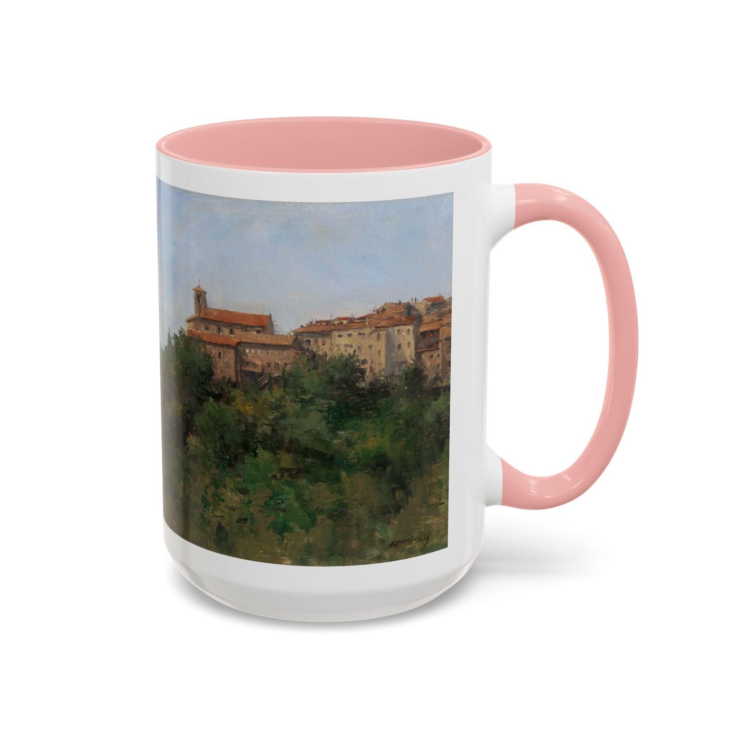 Hilltown Scansano - Elegant Accented Coffee Mug - 11oz & 15oz - Italian Landscapes - Andy Thomas Designs