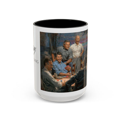 Grand Ol' Gang - Elegant Accent Coffee Mug 11oz & 15oz - US Presidents Playing Poker - Andy Thomas Designs