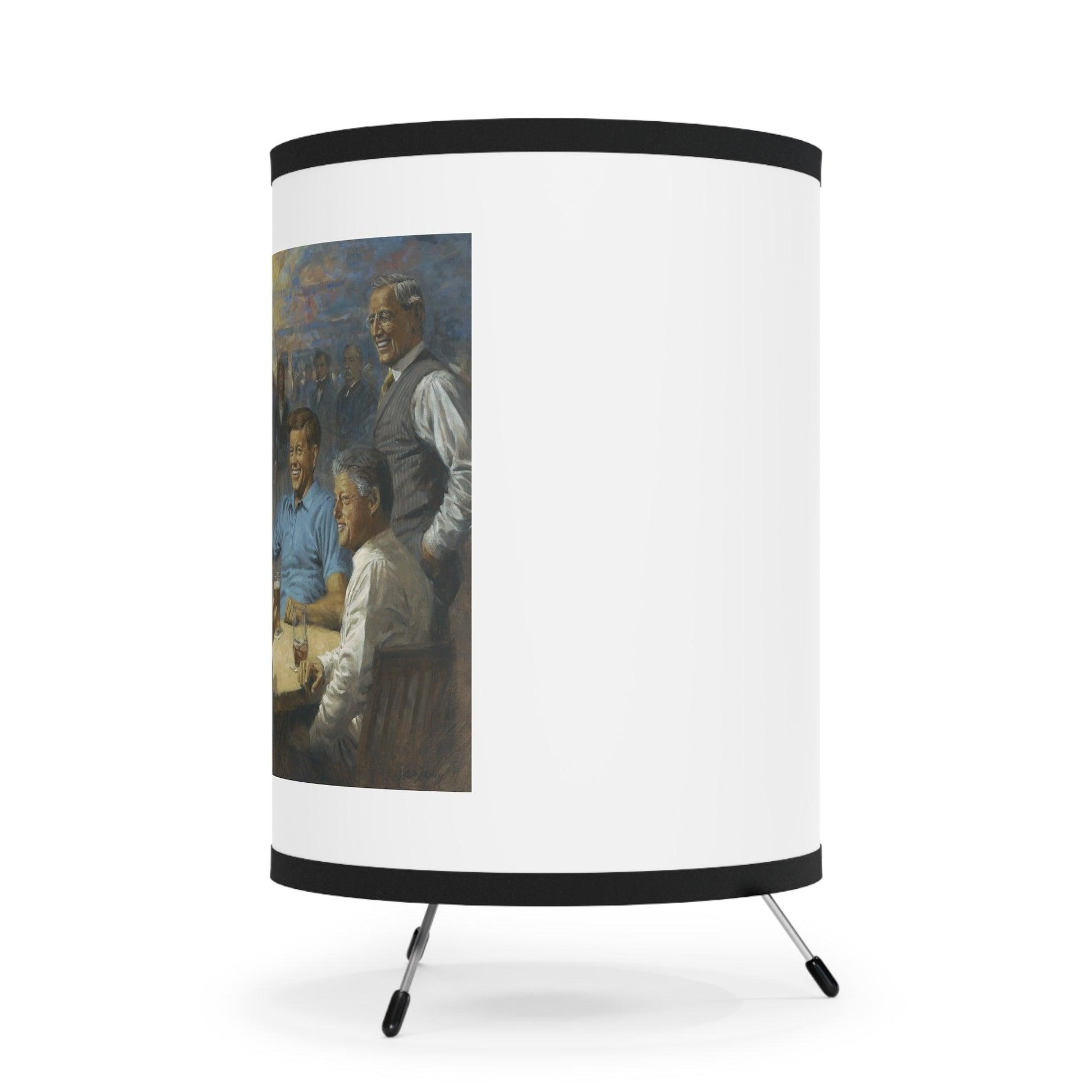 The Dem. Club - US Presidents featuring President Obama on Table Tripod Lamp with Artistic Shade - Andy Thomas Designs