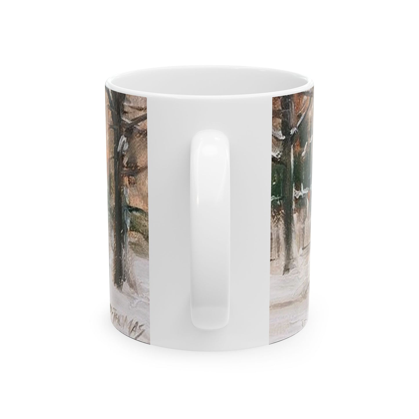 Boy in Snow | Seasonal | Winter | Sledding | Snow | Ceramic Mug — Coffee Cup (11oz/15oz)