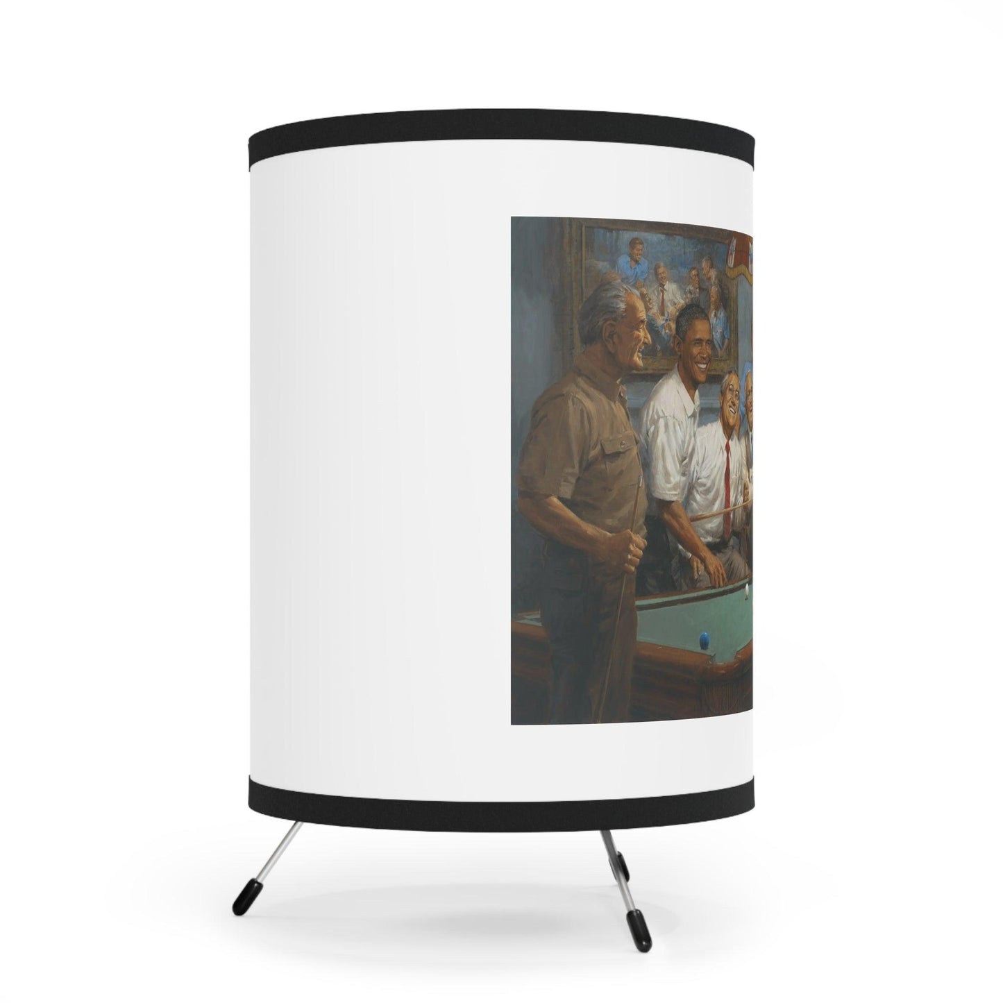 Callin' the Red - US Presidents Play Pool on Table Tripod Lamp with Artistic Shade - Andy Thomas Designs