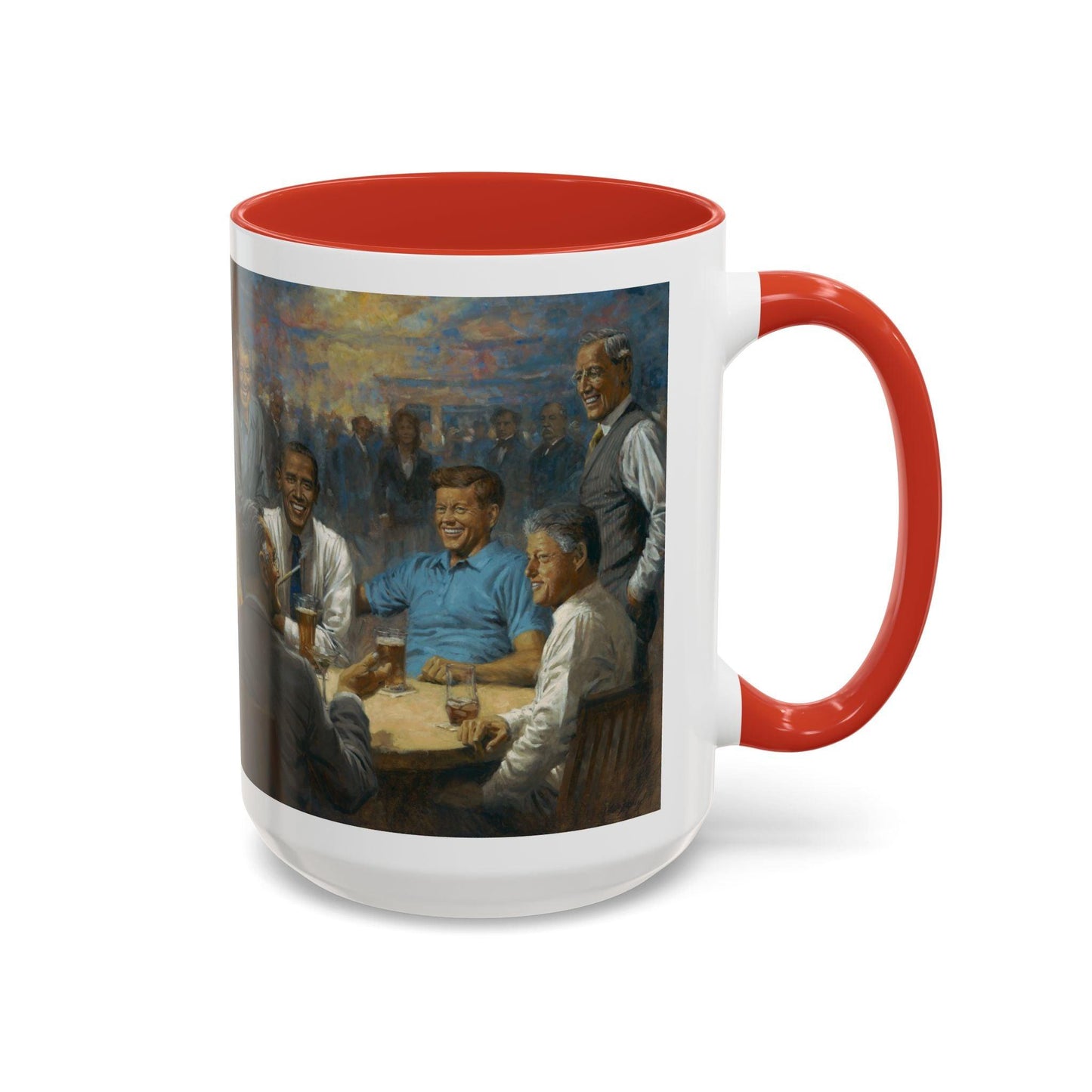 The Dem. Club Coffee Mug - 11oz & 15oz - Past Presidents Social Club with Obama Artwork - Andy Thomas Designs