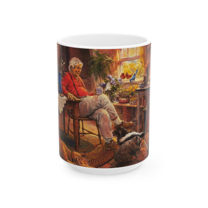 All my Animal Friends | Ceramic Mug — Vintage Country Life Coffee Cup (11oz/15oz)