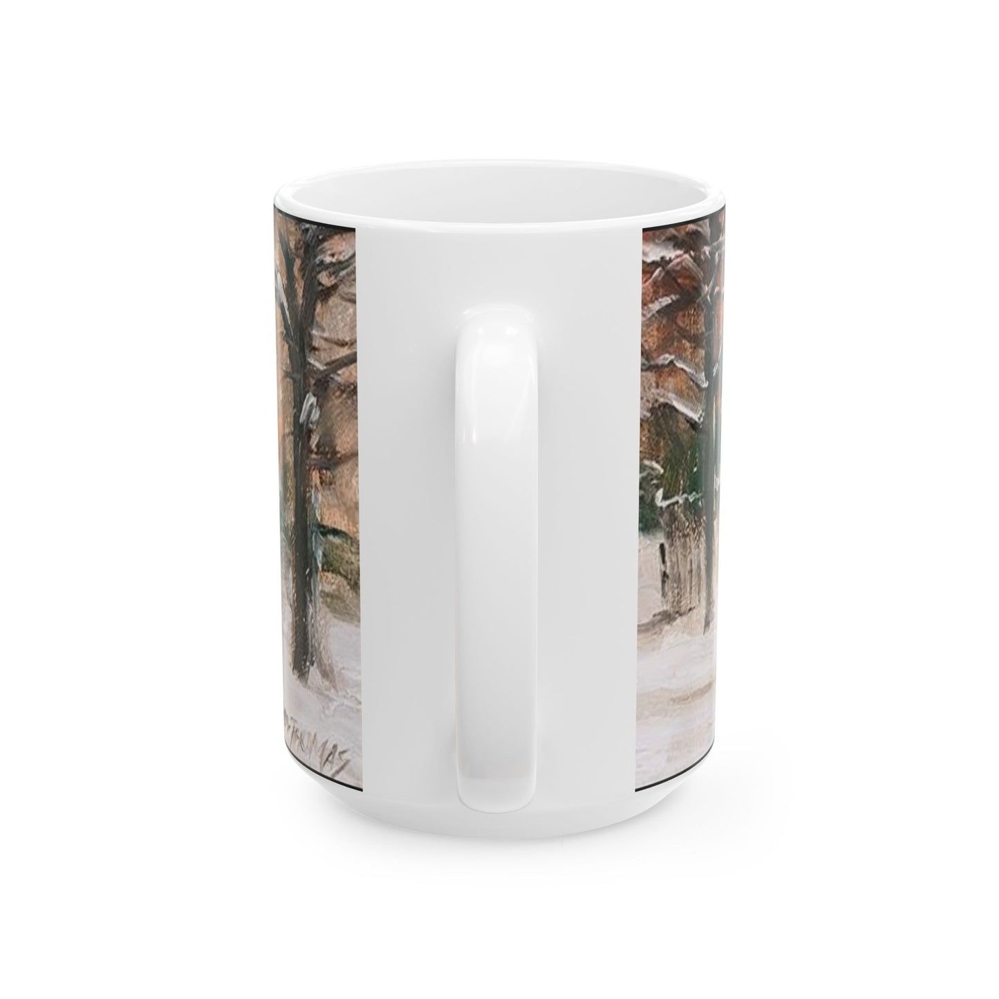 Boy in Snow | Seasonal | Winter | Sledding | Snow | Ceramic Mug — Coffee Cup (11oz/15oz)