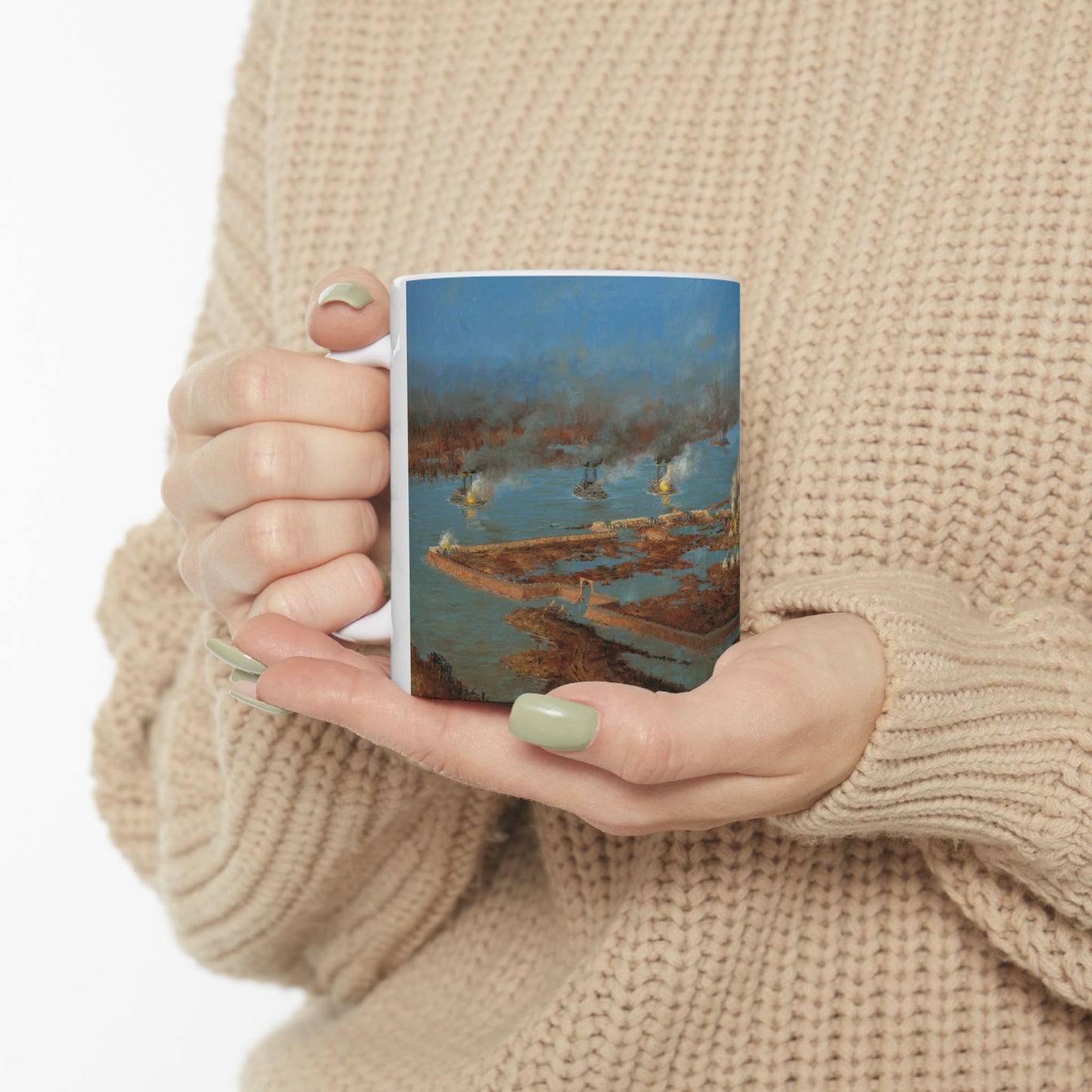 Battle of Fort Henry - Ceramic Mug with Civil War Design.