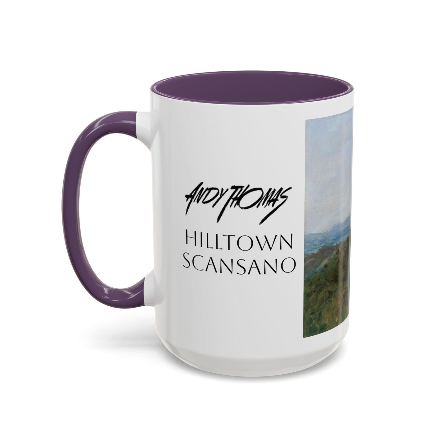 Hilltown Scansano - Elegant Accented Coffee Mug - 11oz & 15oz - Italian Landscapes - Andy Thomas Designs