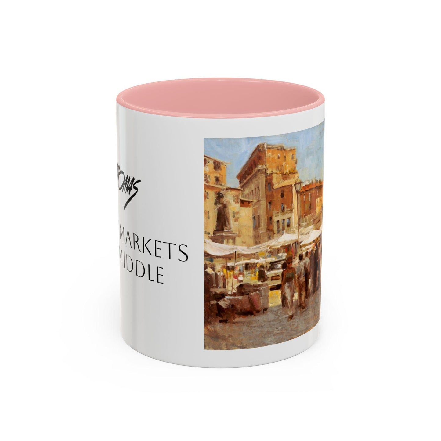 Tuscany Markets in the Middle - Elegant Accented Coffee Mug - 11oz & 15oz - Italian Landscapes - Andy Thomas Designs