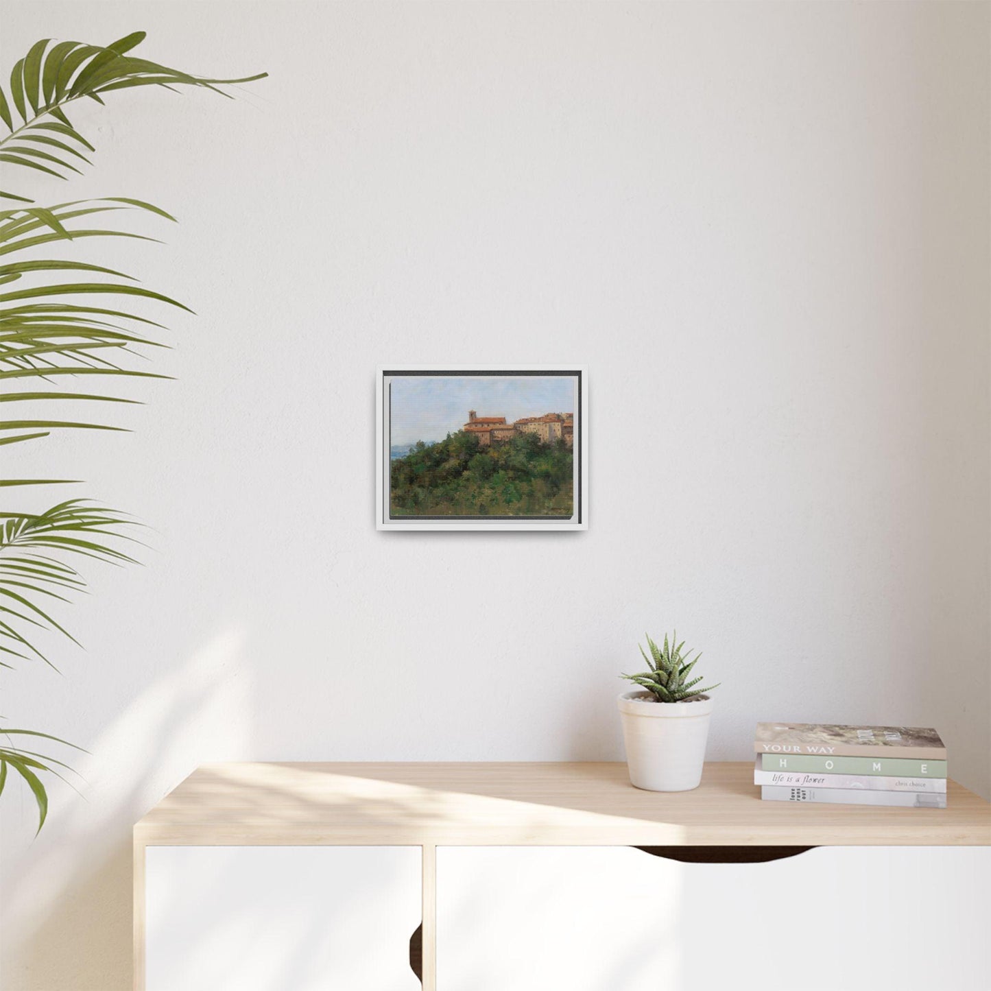 Hilltown Scansano - Framed Matte Canvas Art - Colorful Italian Landscape - Andy Thomas Designs