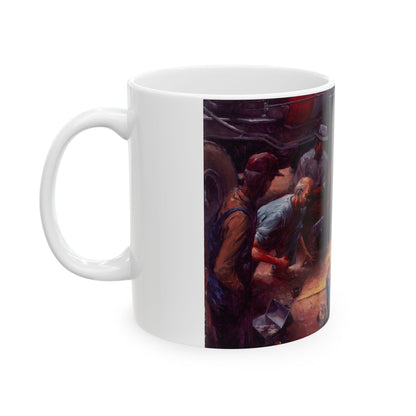 Lunch Break | Men Working | Ceramic Mug — Coffee Cup (11oz/15oz)