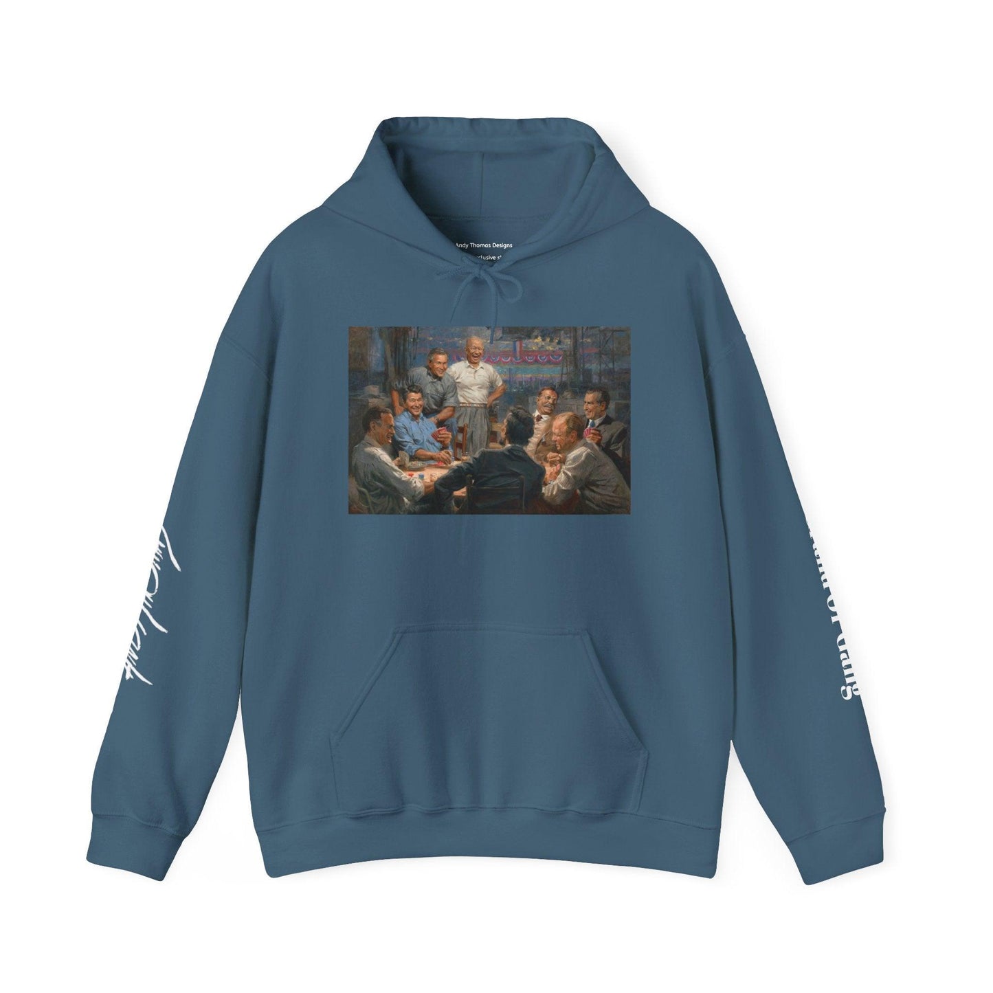 Grand Ol' Gang - Unisex Hooded Sweatshirt - US Presidents Playing Poker - Andy Thomas Designs