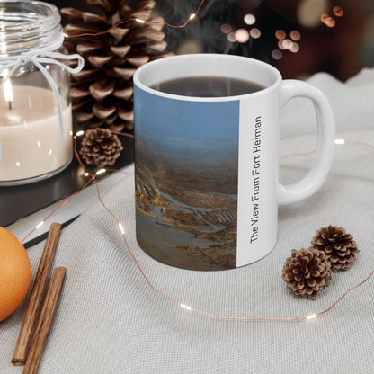 The View from Fort Heiman - Ceramic Mug with Fort Henry Civil War Design.