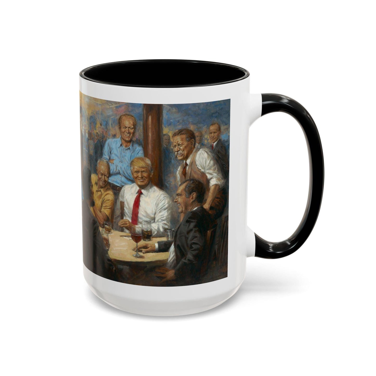 The Repub Club Coffee Mug - Elegant Accent Coffee Mug 11oz & 15oz - Presidential Gathering Design feat. Trump - Andy Thomas Designs