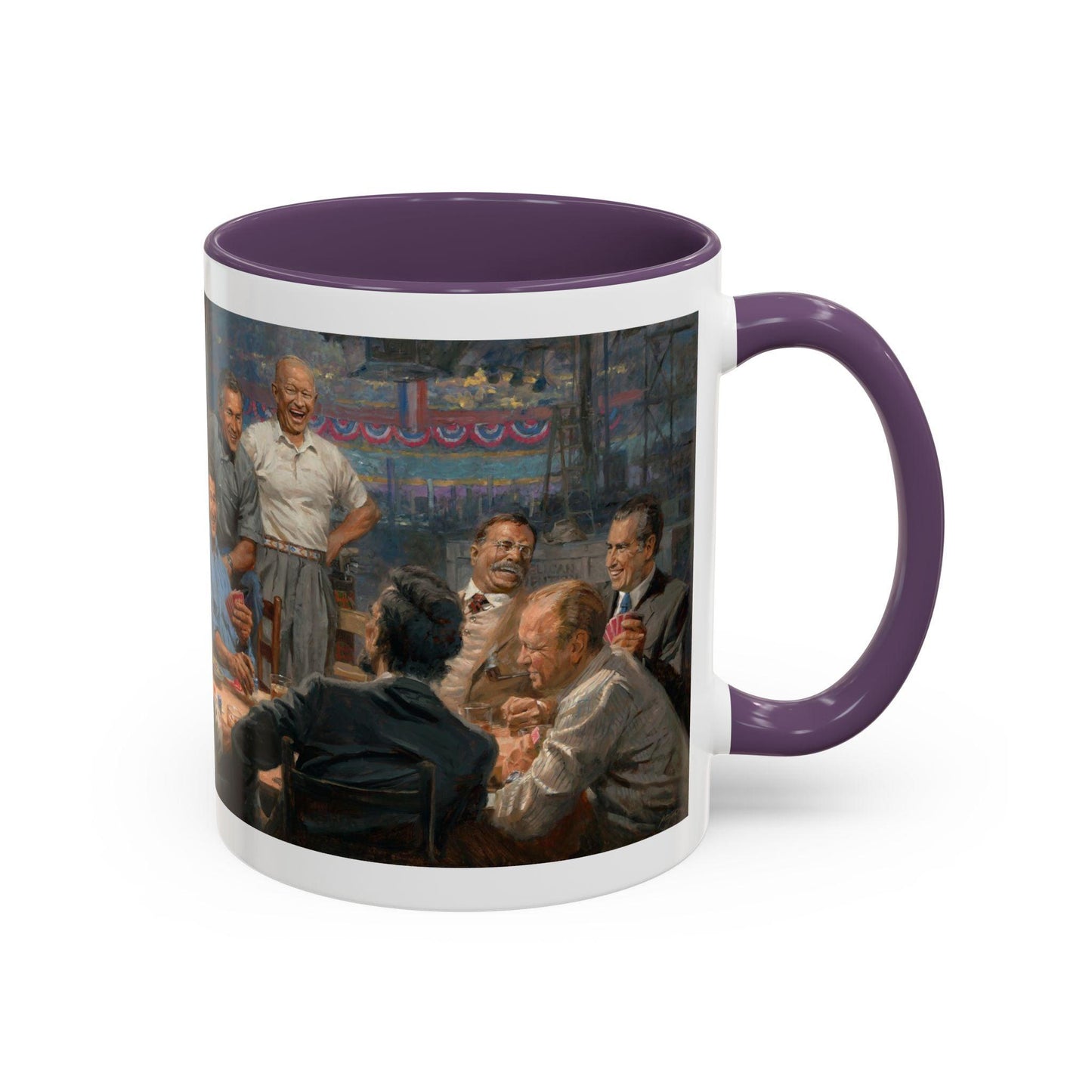 Grand Ol' Gang - Elegant Accent Coffee Mug 11oz & 15oz - US Presidents Playing Poker - Andy Thomas Designs