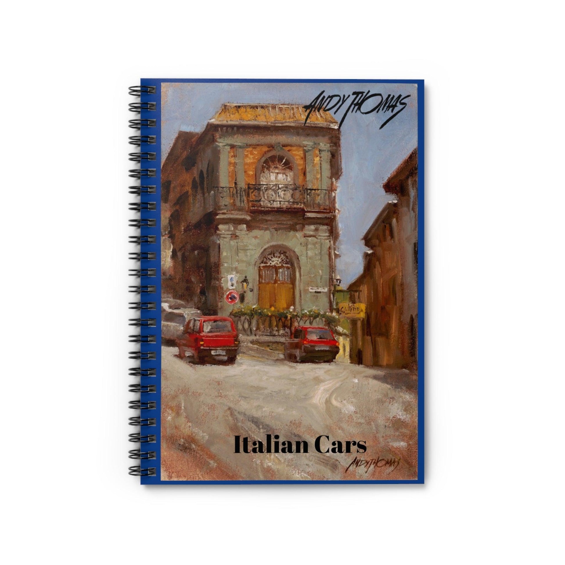 Italian Cars - Spiral Notebook - Ruled Line - Italian Landscapes - Andy Thomas Designs