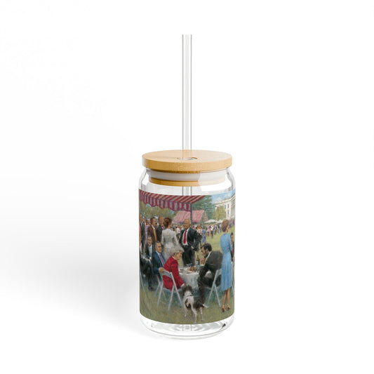 The Republican Party | Artistic 16oz Sipper Glass with Eco-Friendly Bamboo Lid - Andy Thomas Designs