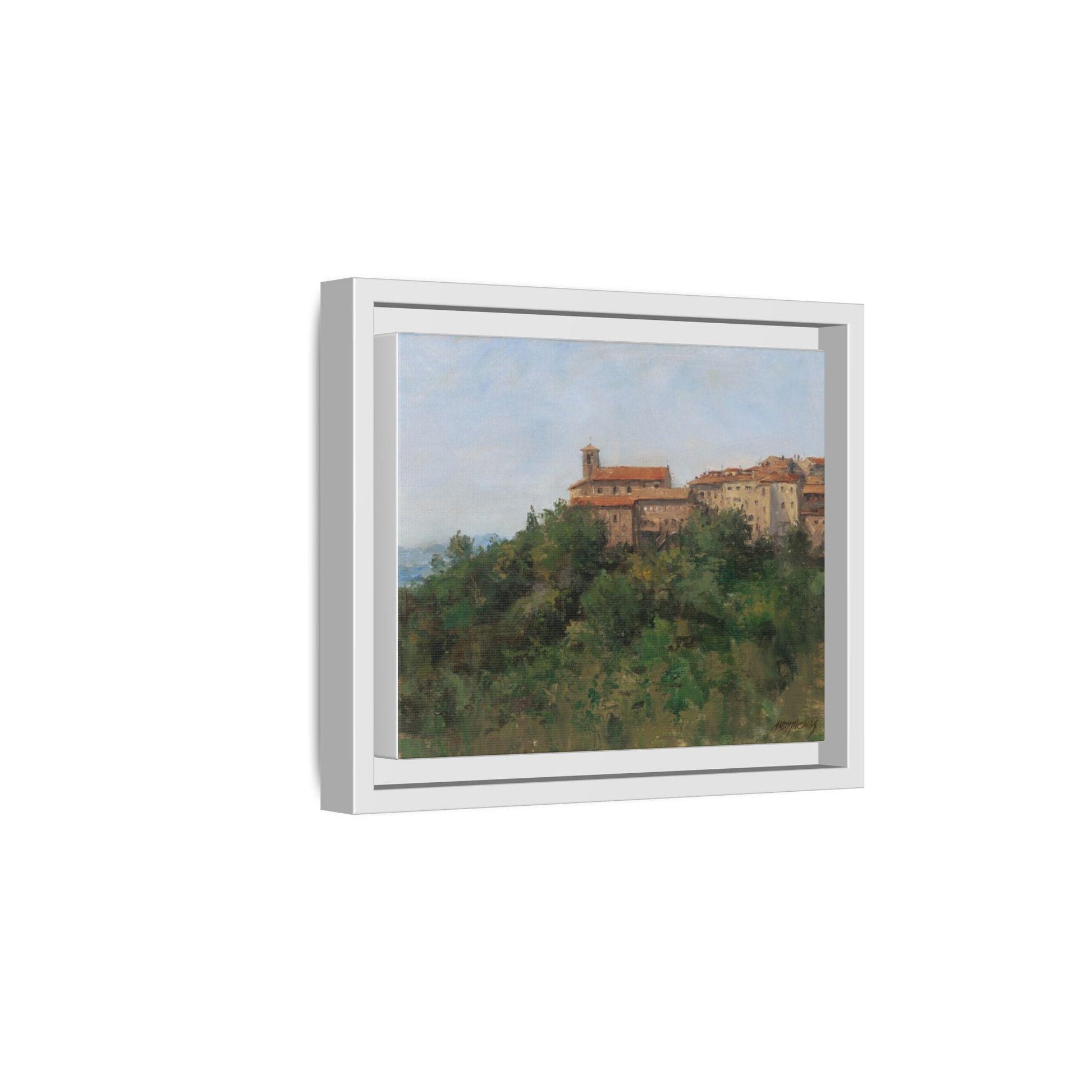 Hilltown Scansano - Framed Matte Canvas Art - Colorful Italian Landscape - Andy Thomas Designs