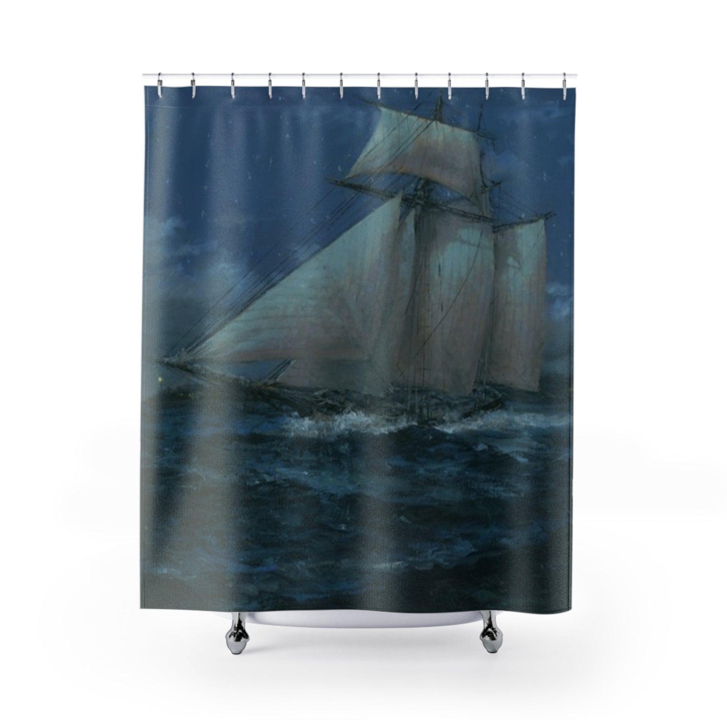 Blockade Runner | Nautical themed Shower Curtain - Vintage Sailing Ship Design for Bathroom Decor - Andy Thomas Designs