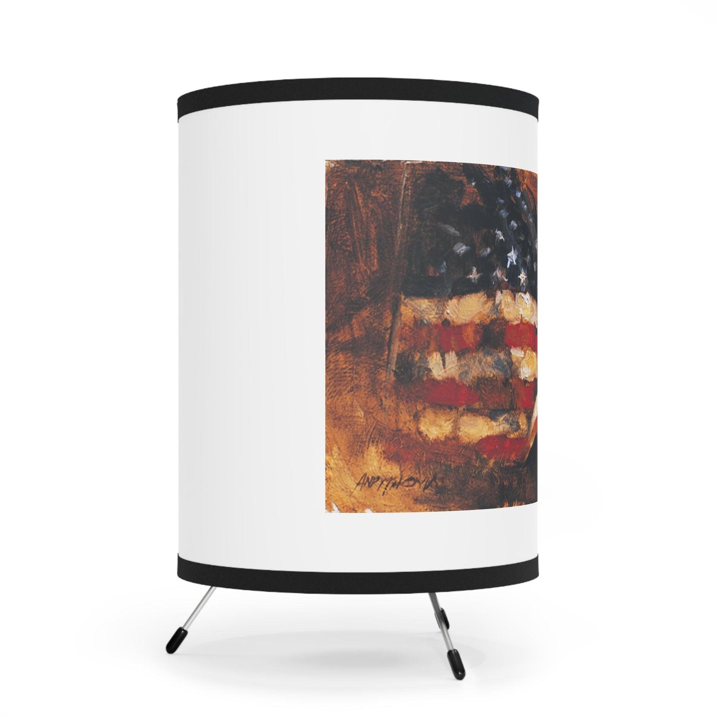 Old Glory | American Flag Tripod Lamp with Artistic Shade - Andy Thomas Designs