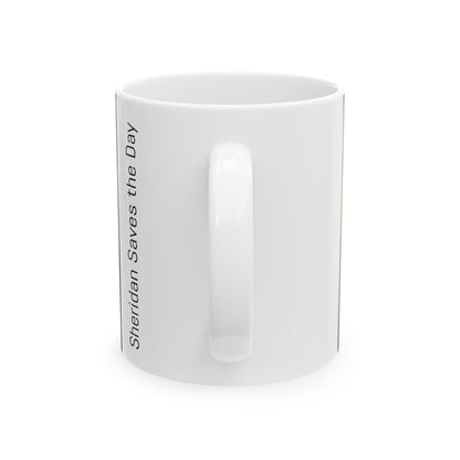 Sheridan Saves the Day - Ceramic Mug with Stones River Civil War Design.