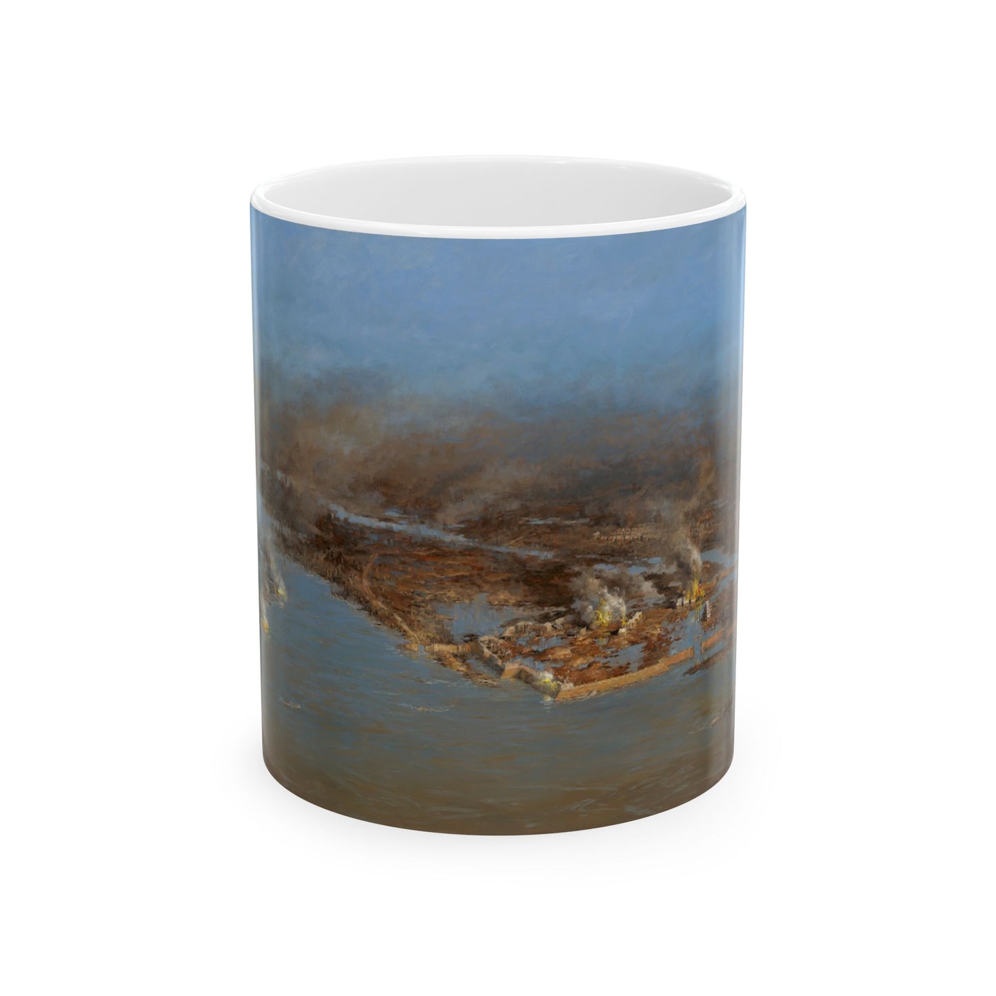 The View from Fort Heiman - Ceramic Mug with Fort Henry Civil War Design.