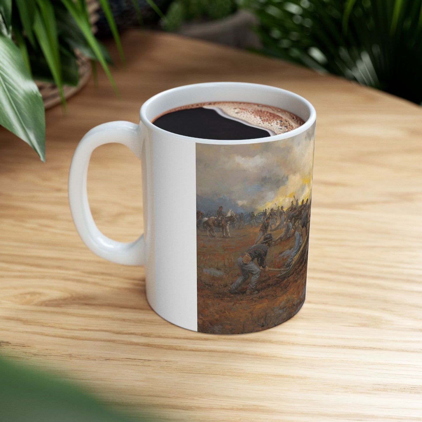 Parson's Batteries Heavily Engaged - Ceramic Mug with Stones River Civil War Design.