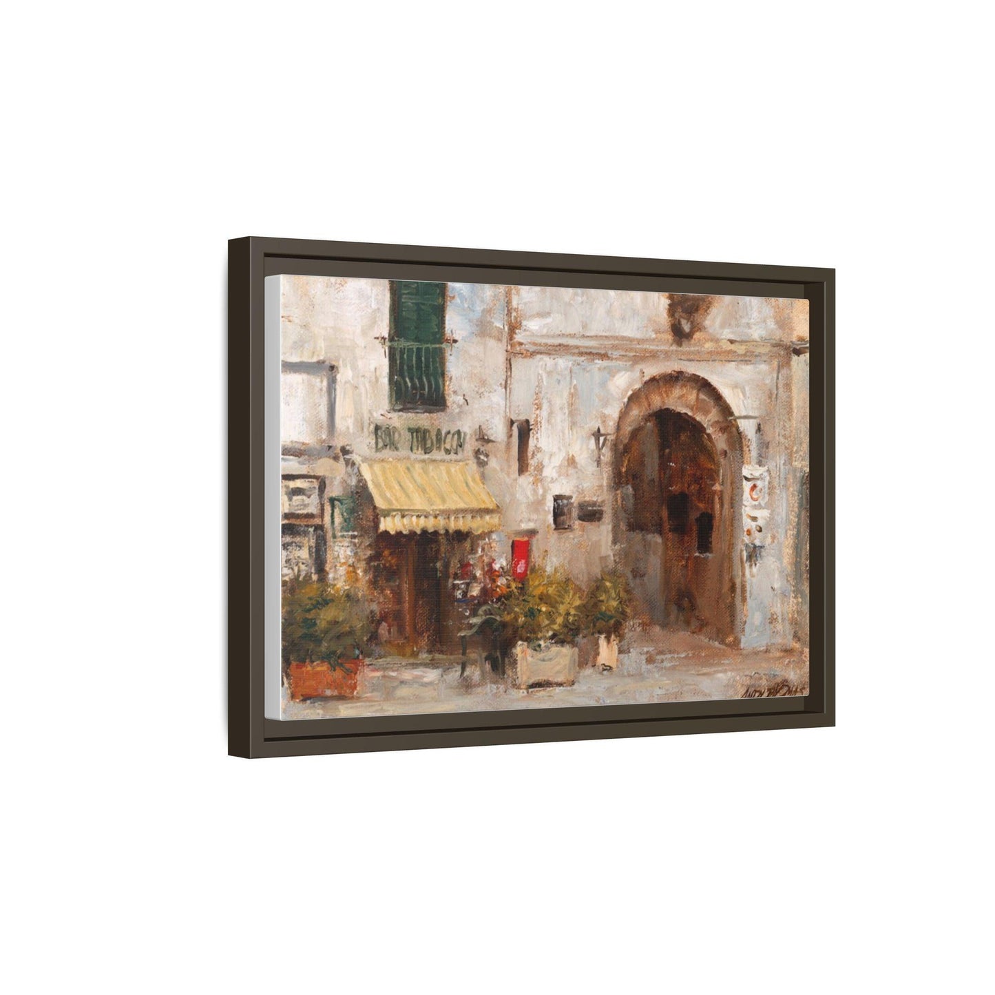 Scansano Tabacchi - Framed Matte Canvas Art - Colorful Italian Tobacco Bar - Andy Thomas Designs