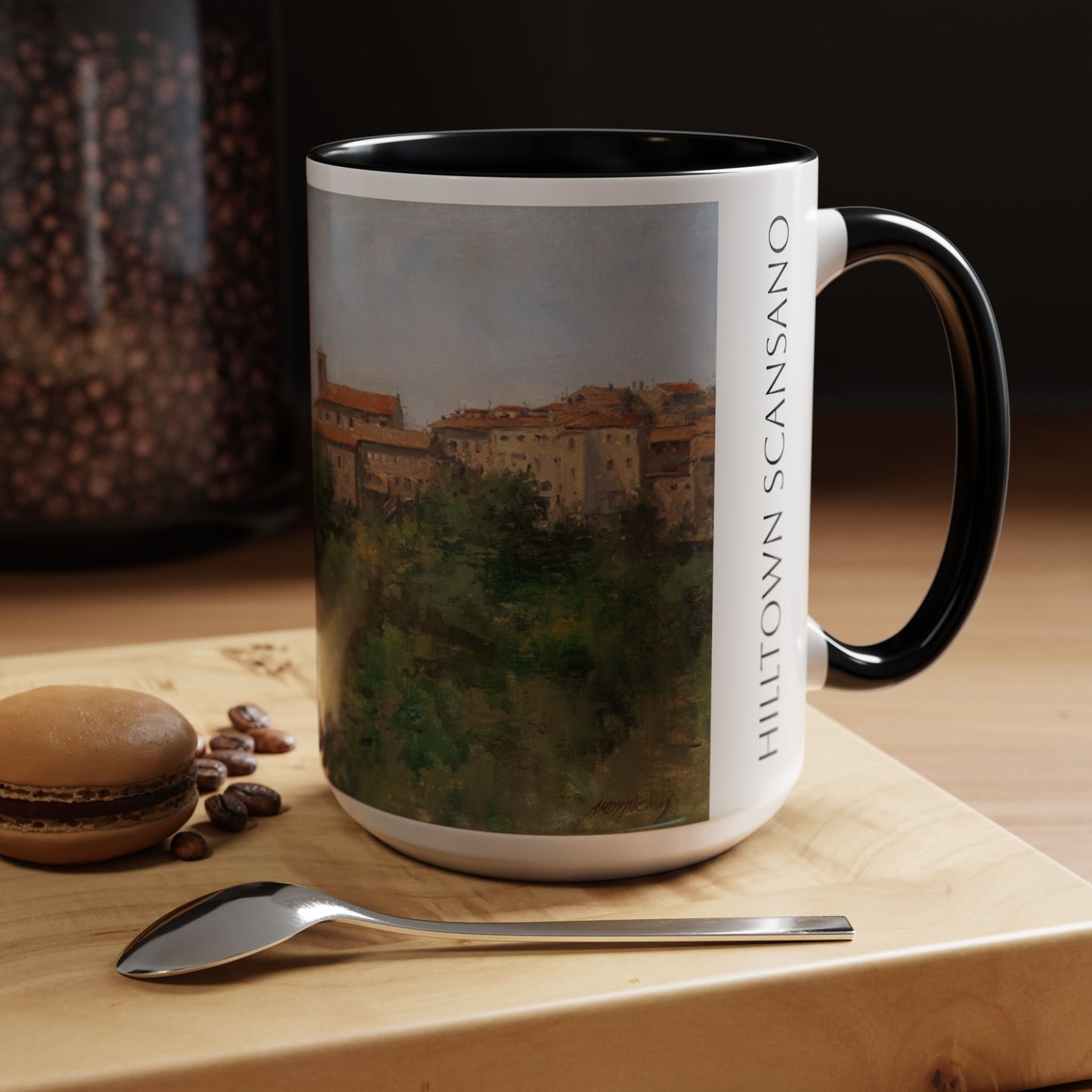 Hilltown Scansano - Elegant Accented Coffee Mug - 11oz & 15oz - Italian Landscapes