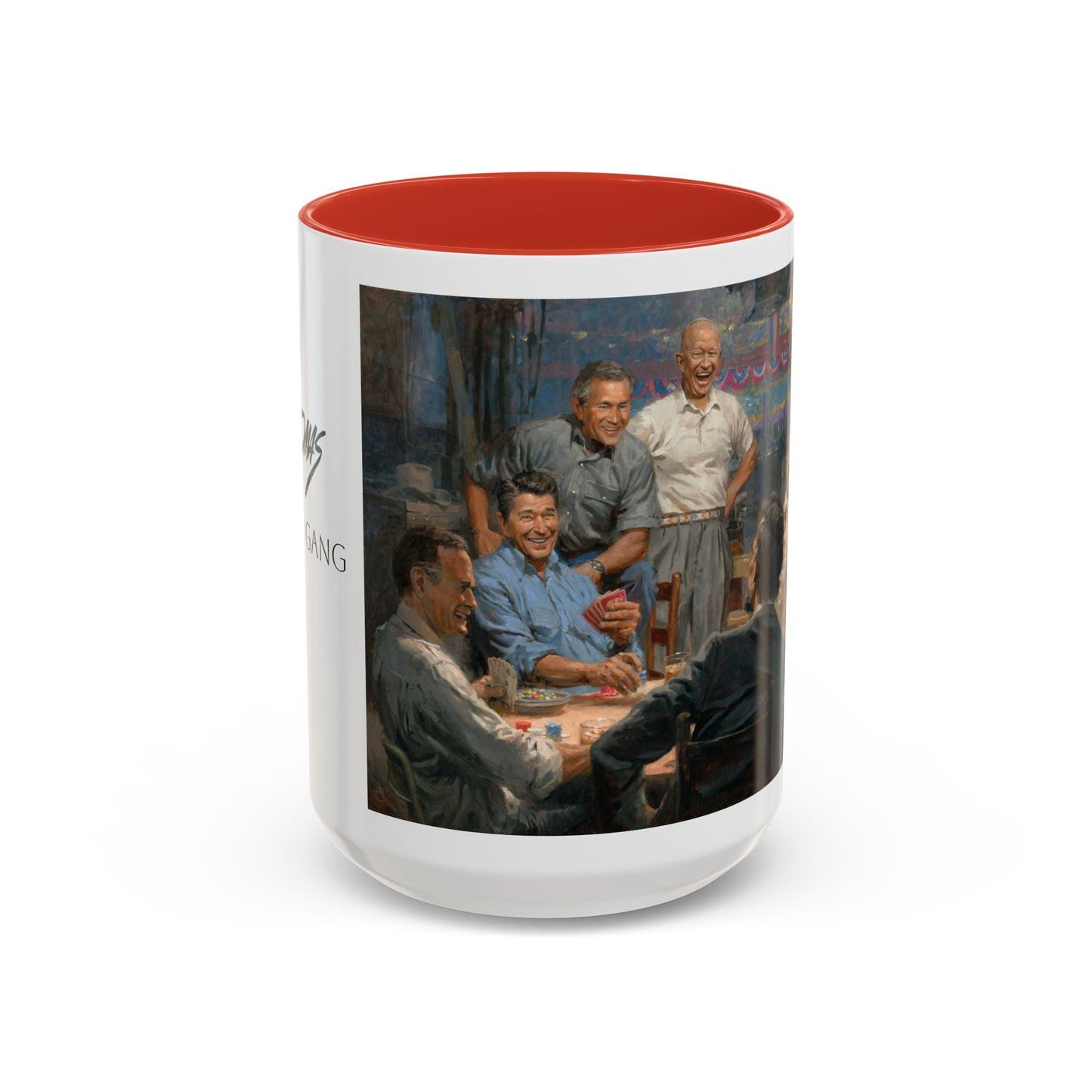 Grand Ol' Gang - Elegant Accent Coffee Mug 11oz & 15oz - US Presidents Playing Poker - Andy Thomas Designs