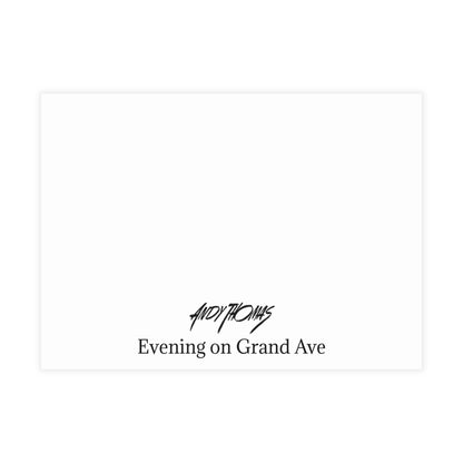 Note Cards: Evening on Grand Ave. | New Haven, CT Downtown - Envelopes Included