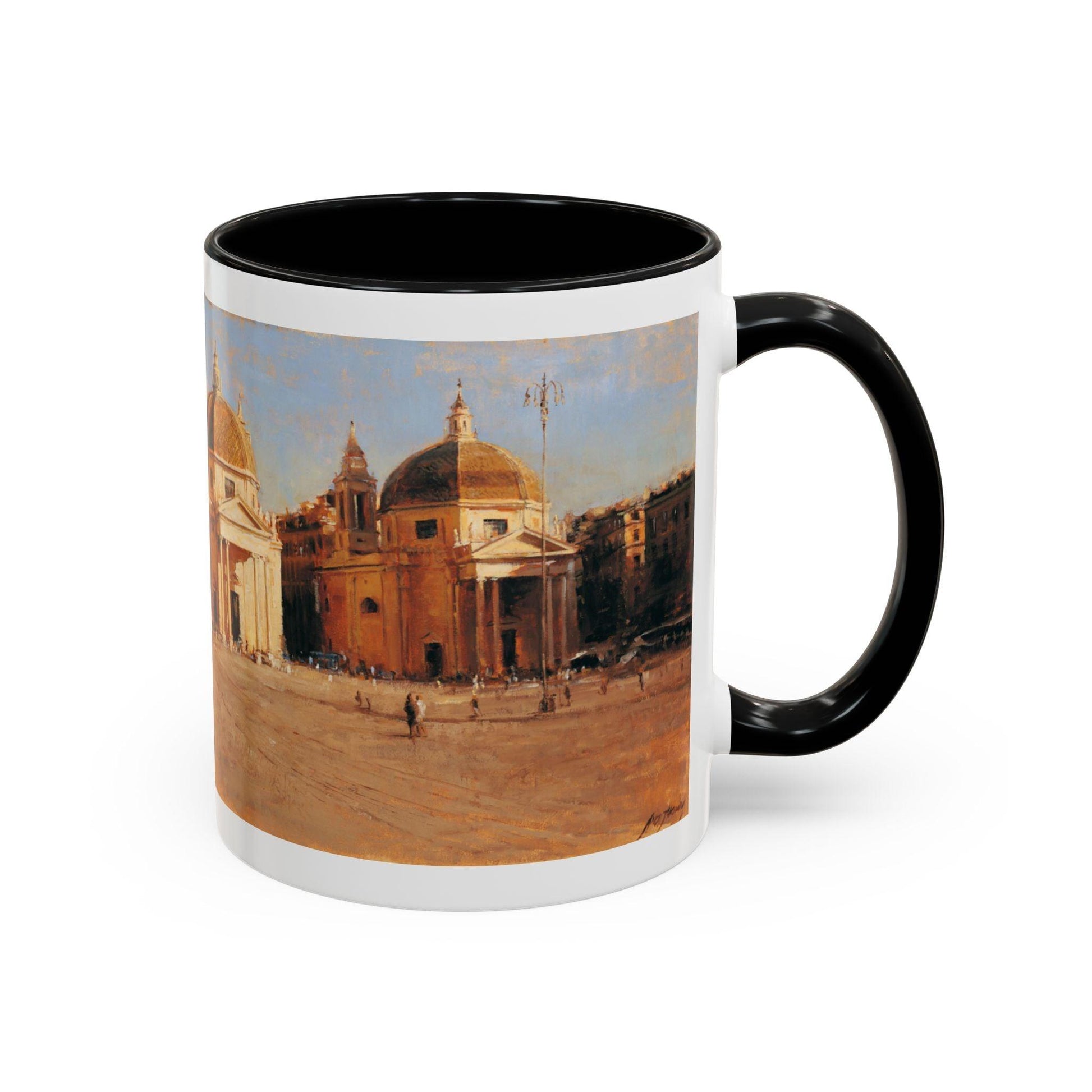 Piazza del Popolo - Elegant Accented Coffee Mug - 11oz & 15oz - Italian Landscapes - Andy Thomas Designs