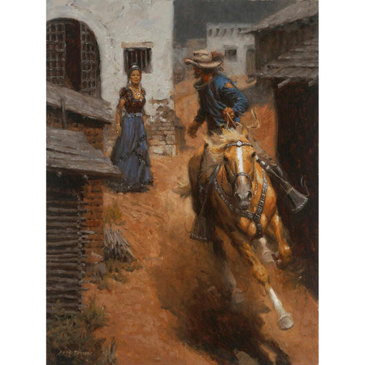 Wall Art: Mustang Gray and the Belle of Monterey | Romance Artwork | Andy Thomas Timeless Ed. - Andy Thomas Designs