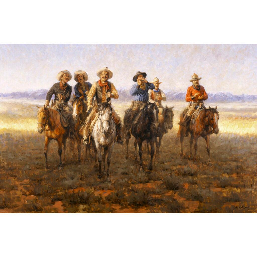 Wall Art: Singing Cowboys | Cowboys Singing and Playing Music on Horses | Timeless Ed. - Andy Thomas Designs