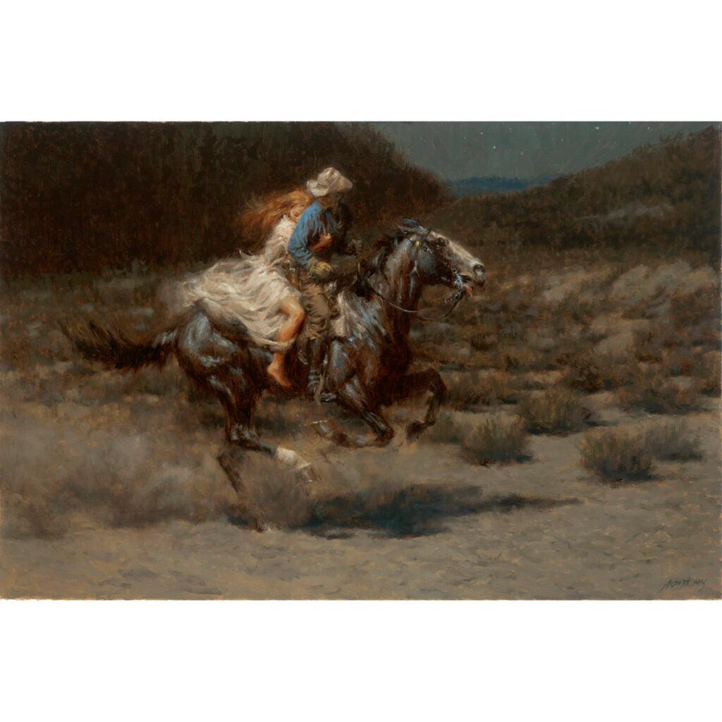 Wall Art: The Rescue | Romantic Art | Cowboy Rescues Girl | Timeless Ed. - Andy Thomas Designs