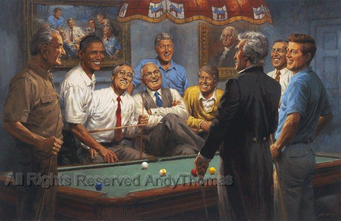 Callin' the Red by Andy Thomas | U.S. Democratic Presidents Playing Pool