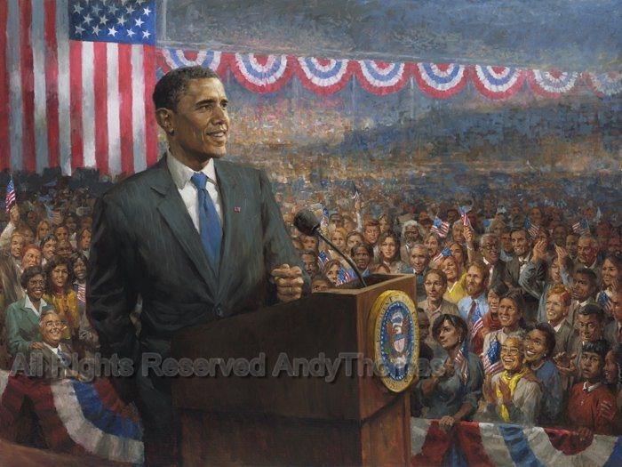 Wall Art: Change - President Barack Obama Acceptance Speech on Inauguration Day | Andy Thomas Presidents Artwork - Andy Thomas Designs