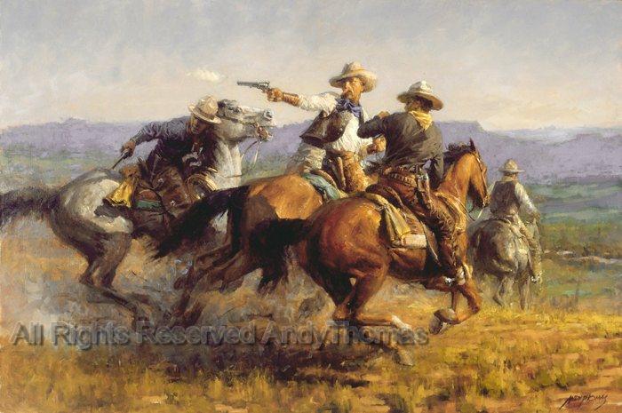 Wall Art: Desperate Ride | Andy Thomas Western Art Prints - Andy Thomas Designs