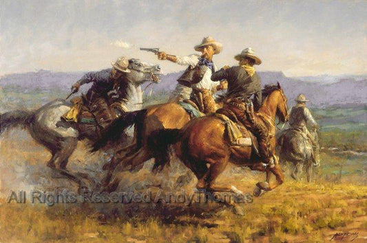 Wall Art: Desperate Ride | Andy Thomas Western Art Prints - Andy Thomas Designs