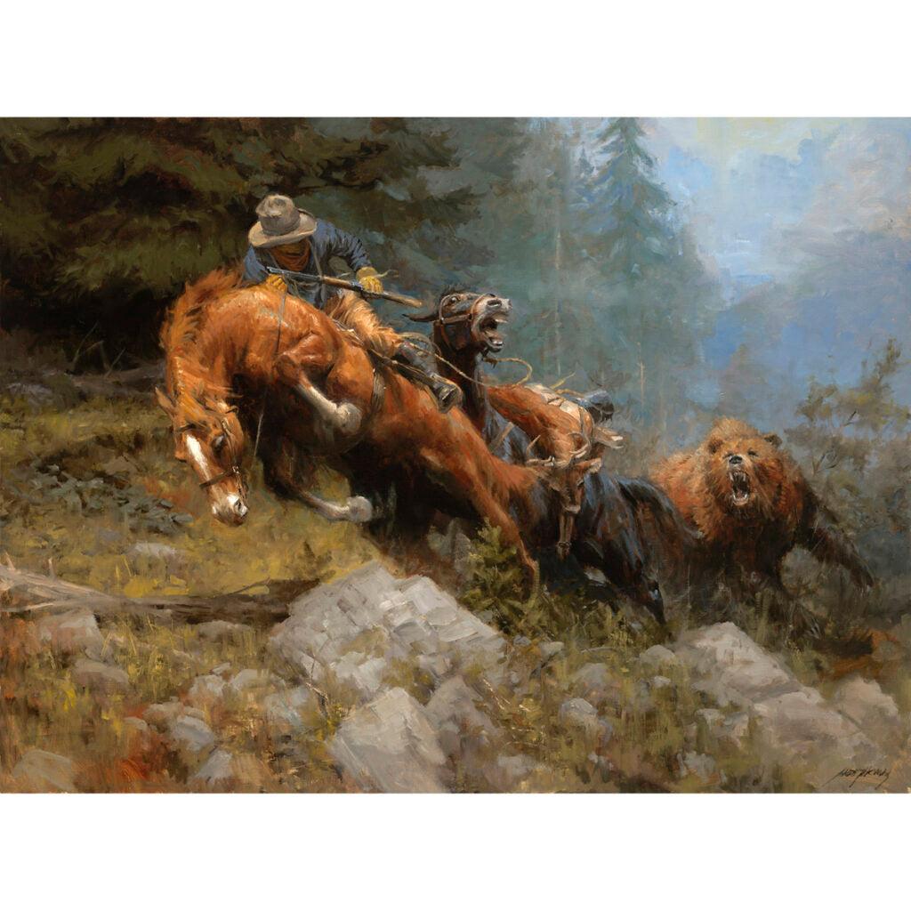 Wall Art: Grizzly Mountain | Grizzly Bear Attack - Andy Thomas Designs