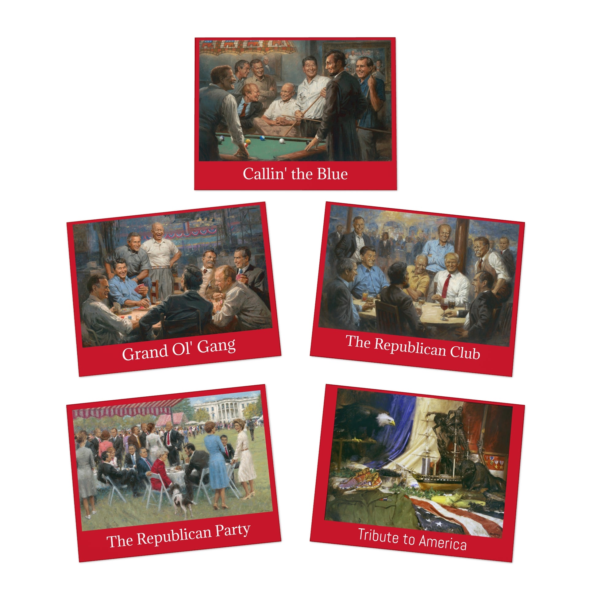 Greeting Cards Set: 5pc Republican Presidents Multi-Design - Andy Thomas Designs