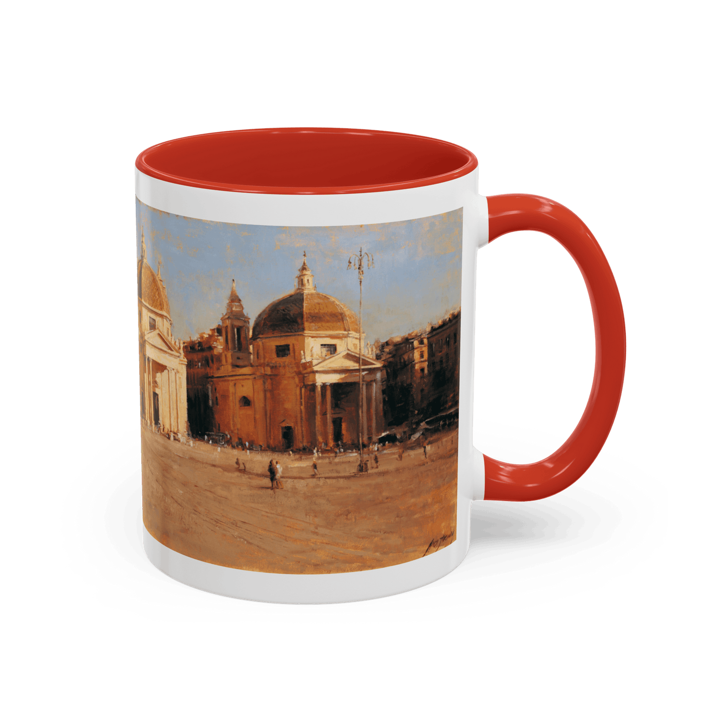 Piazza del Popolo - Elegant Accented Coffee Mug - 11oz & 15oz - Italian Landscapes - Andy Thomas Designs