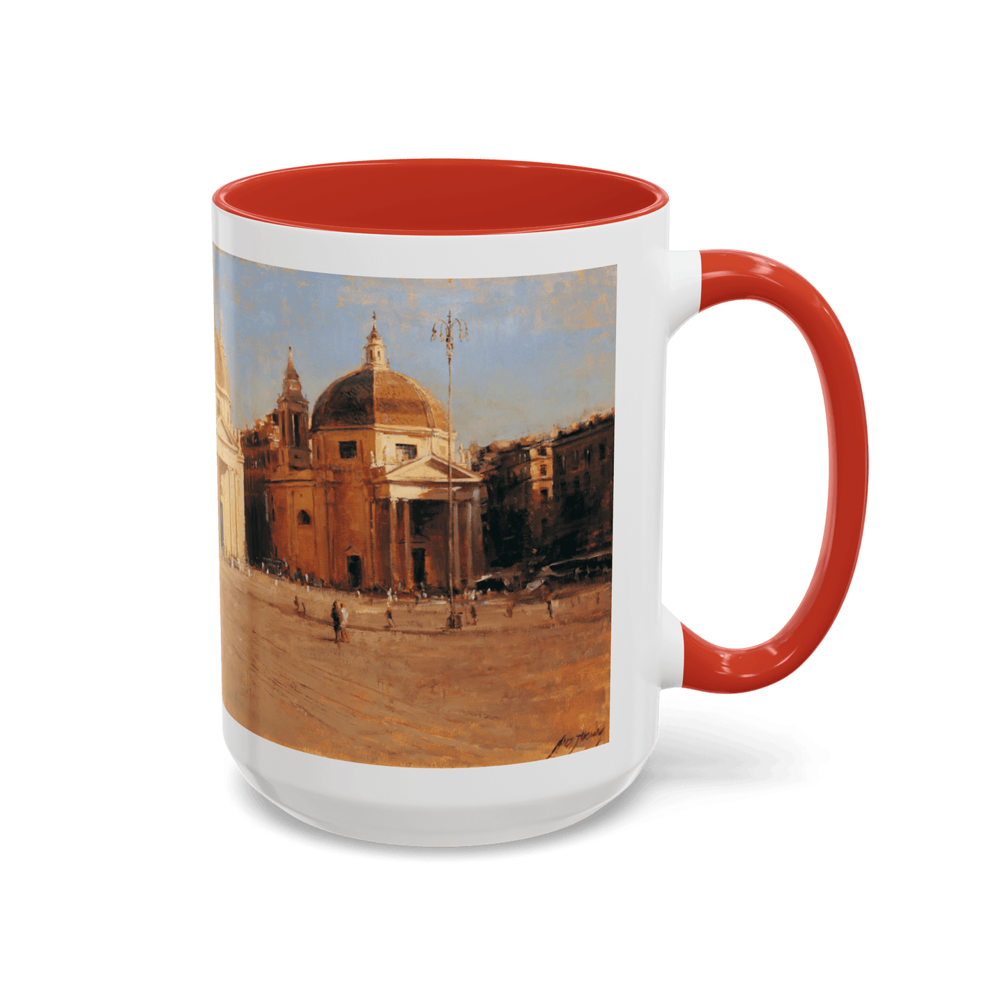 Piazza del Popolo - Elegant Accented Coffee Mug - 11oz & 15oz - Italian Landscapes - Andy Thomas Designs