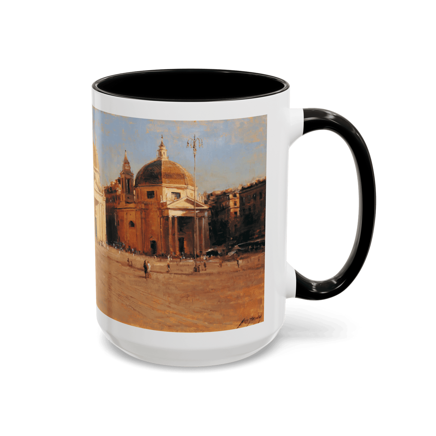 Piazza del Popolo - Elegant Accented Coffee Mug - 11oz & 15oz - Italian Landscapes - Andy Thomas Designs