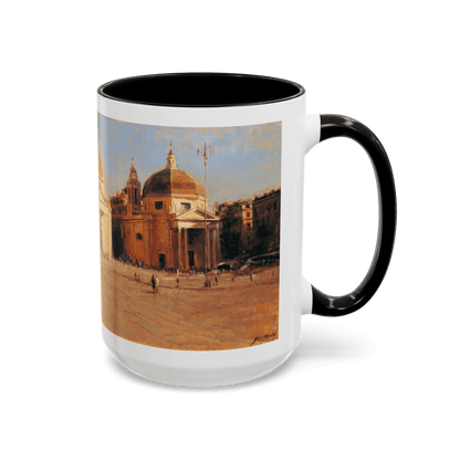 Piazza del Popolo - Elegant Accented Coffee Mug - 11oz & 15oz - Italian Landscapes - Andy Thomas Designs